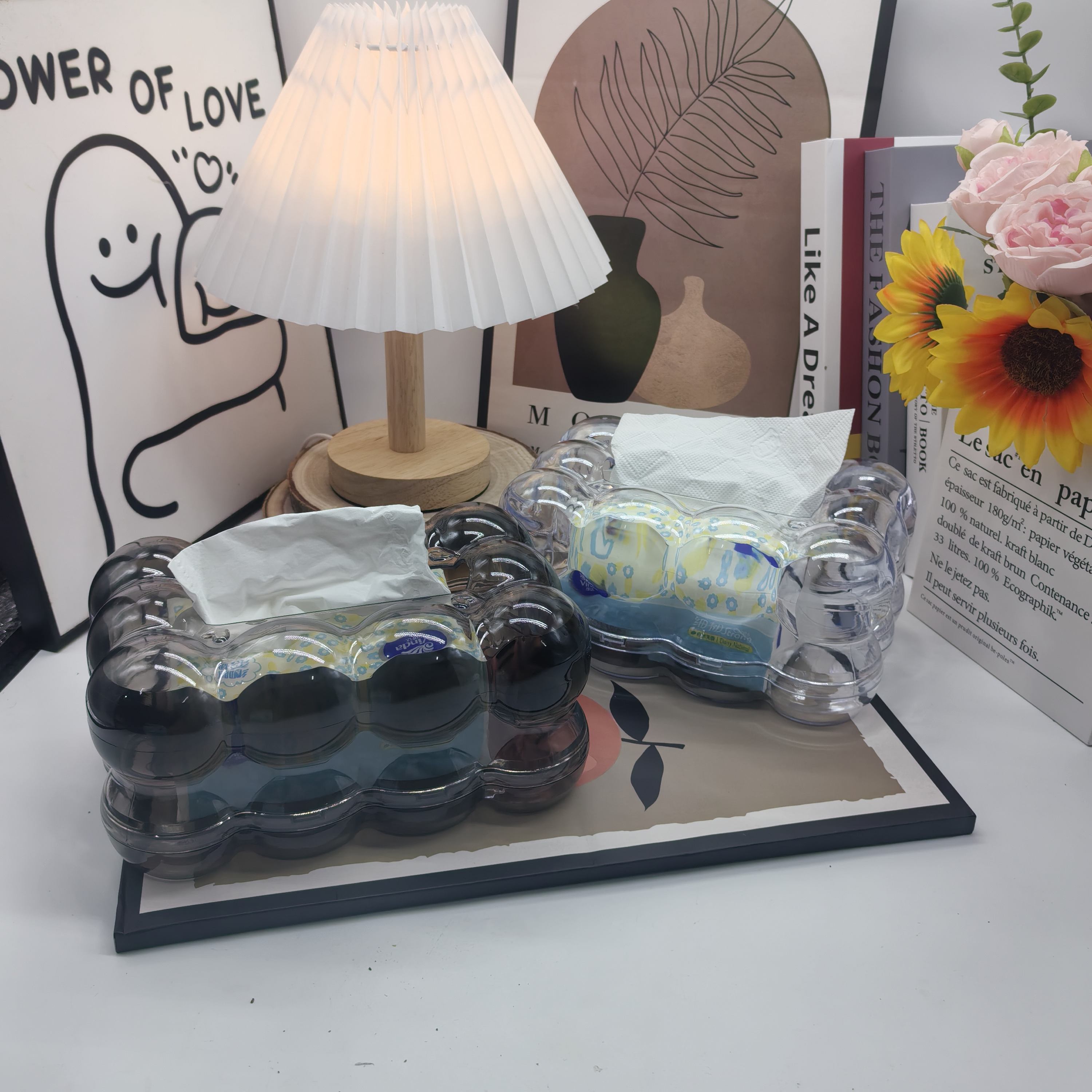 Modern Plastic Napkin and Tissue Holder - Waterproof Countertop Organizer