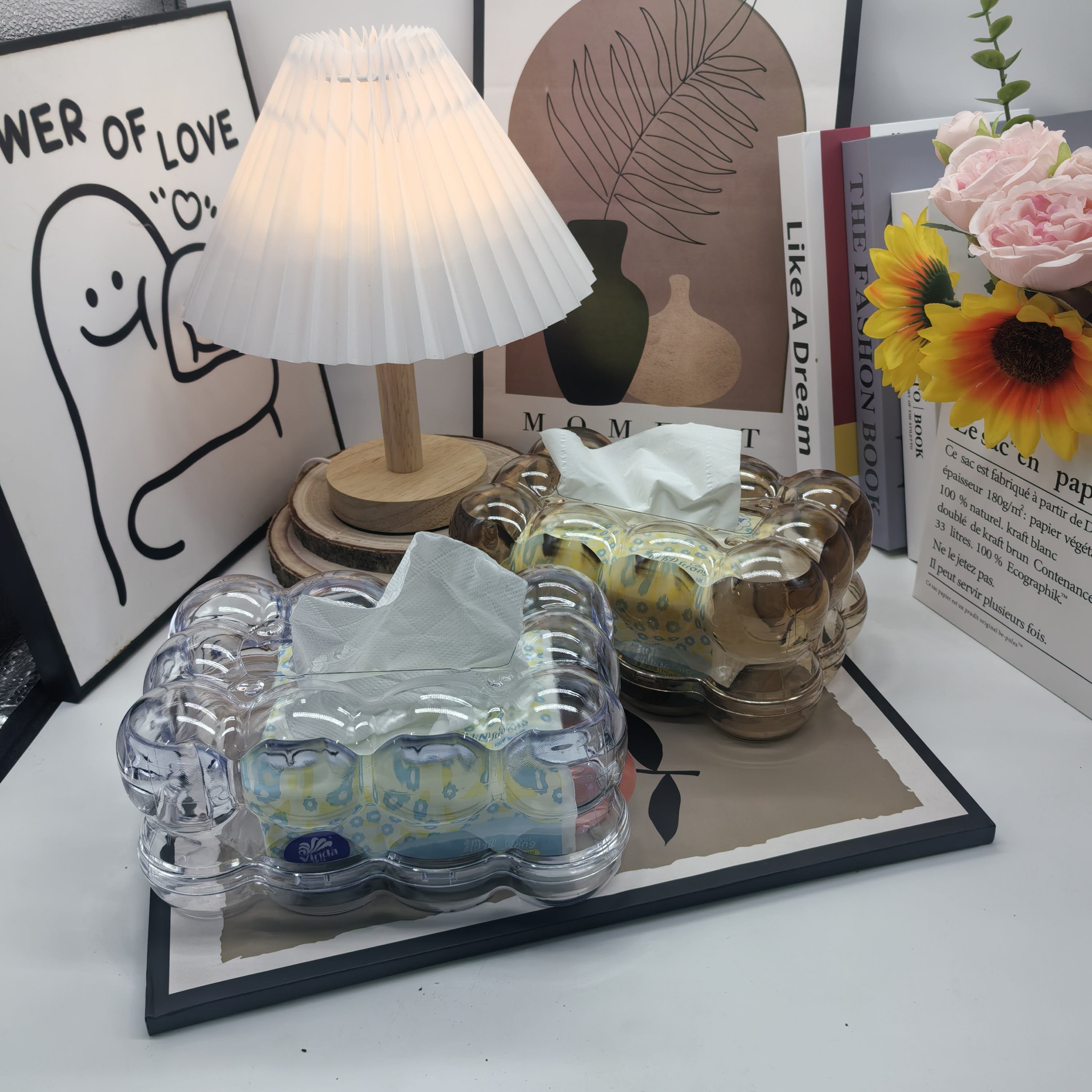 Modern Plastic Napkin and Tissue Holder - Waterproof Countertop Organizer