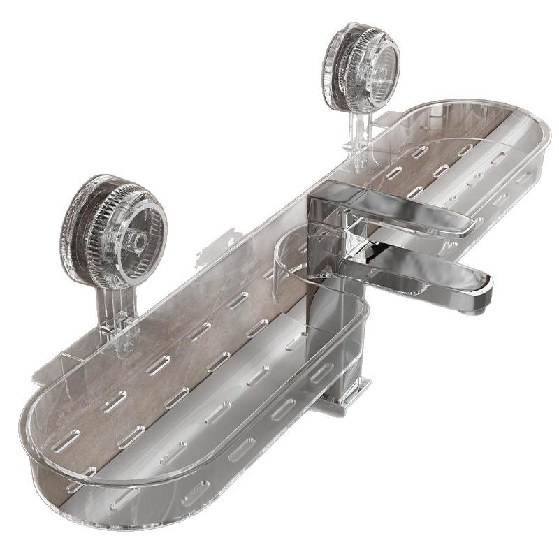 Suction Cup Shower Shelf - No-Drill Removable Wall Rack for Bathroom and Kitchen