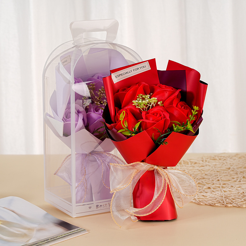 Custom Handmade Artificial Rose Bouquet Gift Box for Valentine’s and Mother’s Day