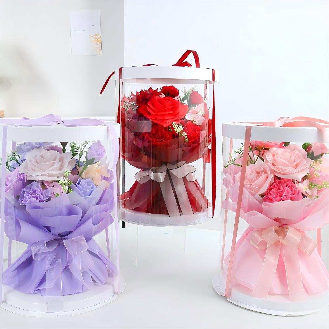 Custom Handmade Artificial Rose Bouquet Gift Box for Valentine’s and Mother’s Day