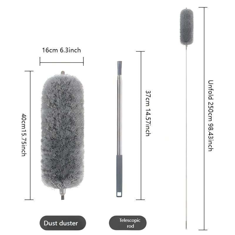 Retractable Microfiber Duster with Stainless Steel Handle, 55-110 in