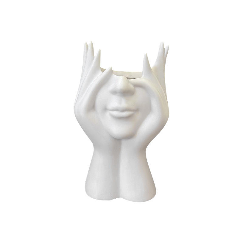 Creative Face-Shaped Plastic Vase - Minimalist Living Room Decor Ornament