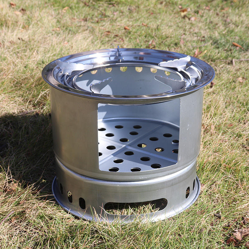Portable Folding Camping Wood Stove - Windproof Outdoor Cooking Stove