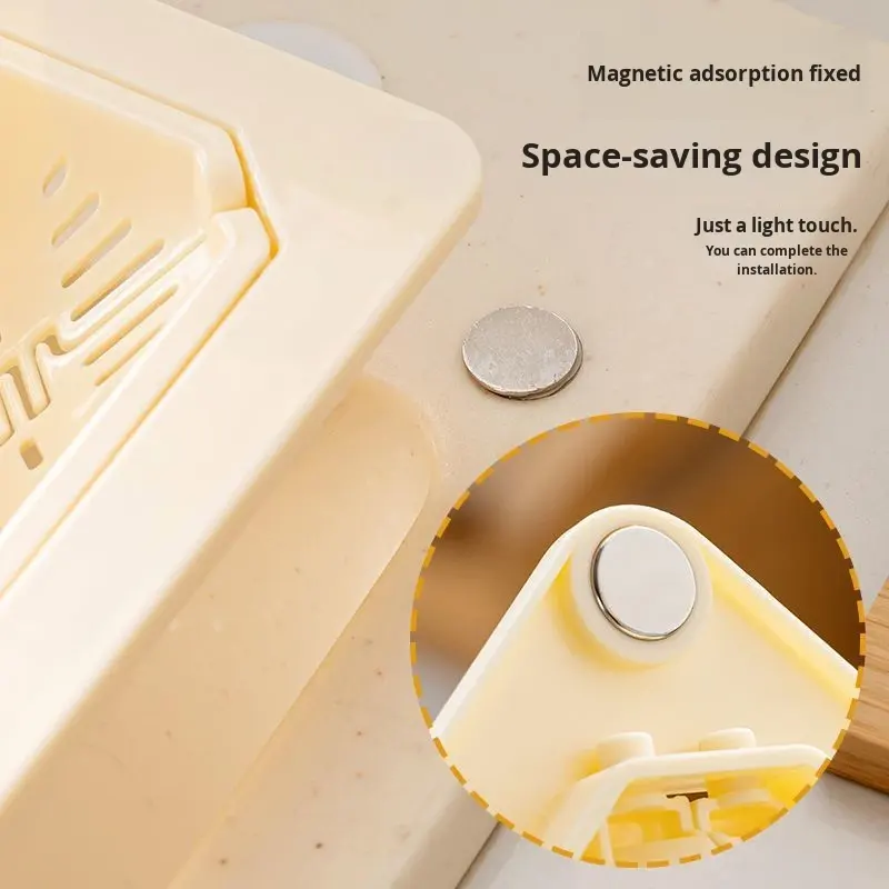 Magnetic Foldable PP Sink Drain Basket - Kitchen Food Strainer and Filter