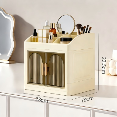 3-Layer Foldable Double-Door Storage Cabinet - Desktop Organizer, 23 x 18 x 55 cm