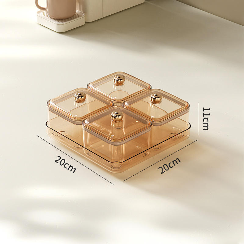 Sealed Snack Storage Box, 20 x 20 x 11 cm - Moisture-Proof Candy and Dried Fruit Tray