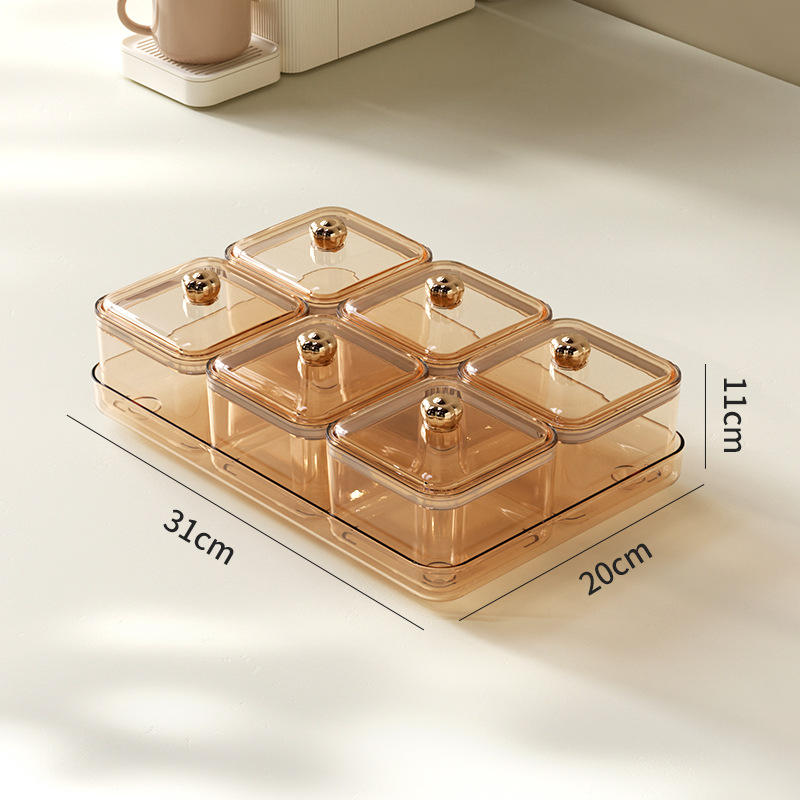 Sealed Snack and Spice Storage Box with Dividers, 31 x 20 x 11 cm