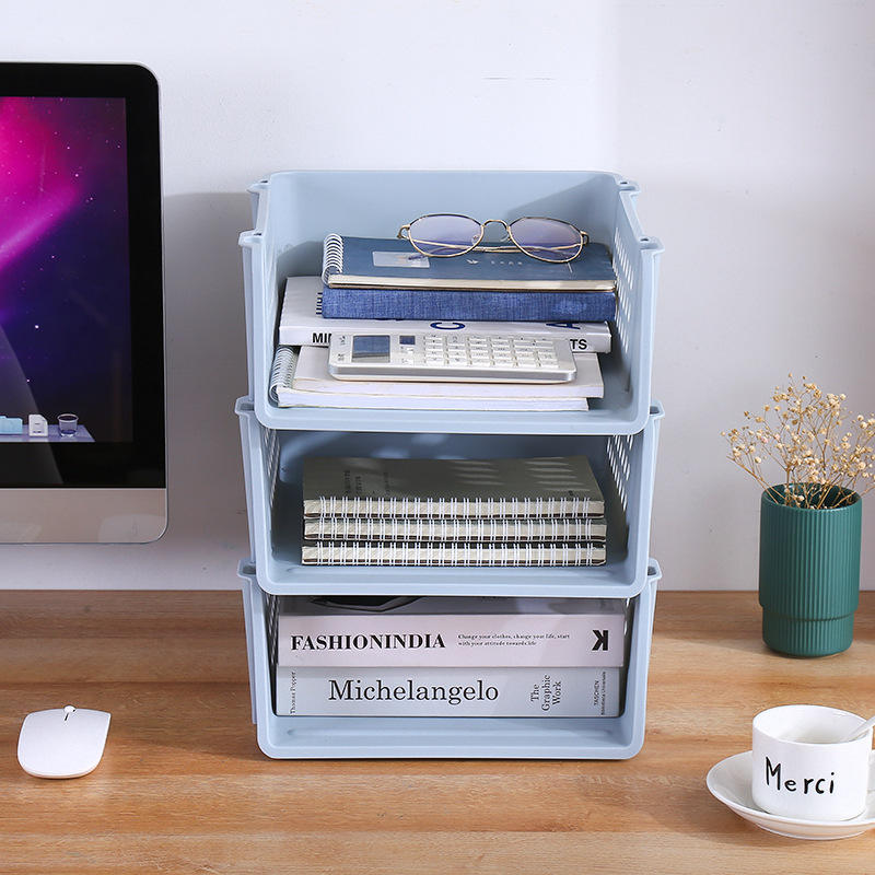Foldable Vertical PP File Rack for A4 Documents and Books, 33 x 29.5 x 12 cm