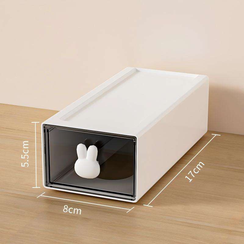 Stackable Transparent Square Desktop Organizer, 17 x 8 x 5.5 cm