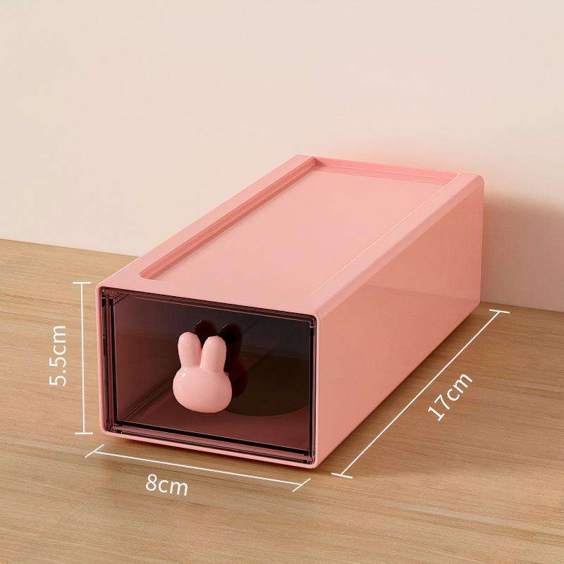 Stackable Transparent Square Desktop Organizer, 17 x 8 x 5.5 cm