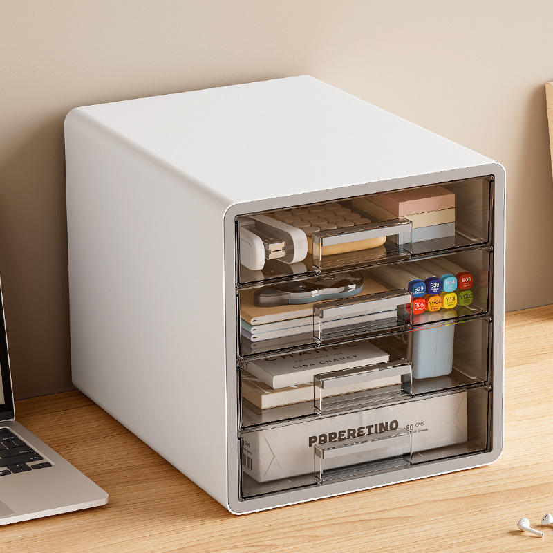 Modern Transparent Desktop File Cabinet for Stationery, 28.5 x 35 x 29 cm
