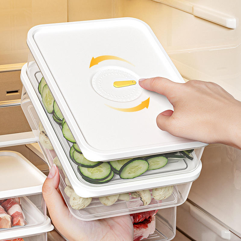 Classic PP+PE Food Container with Snap Lid - Refrigerator Storage Box