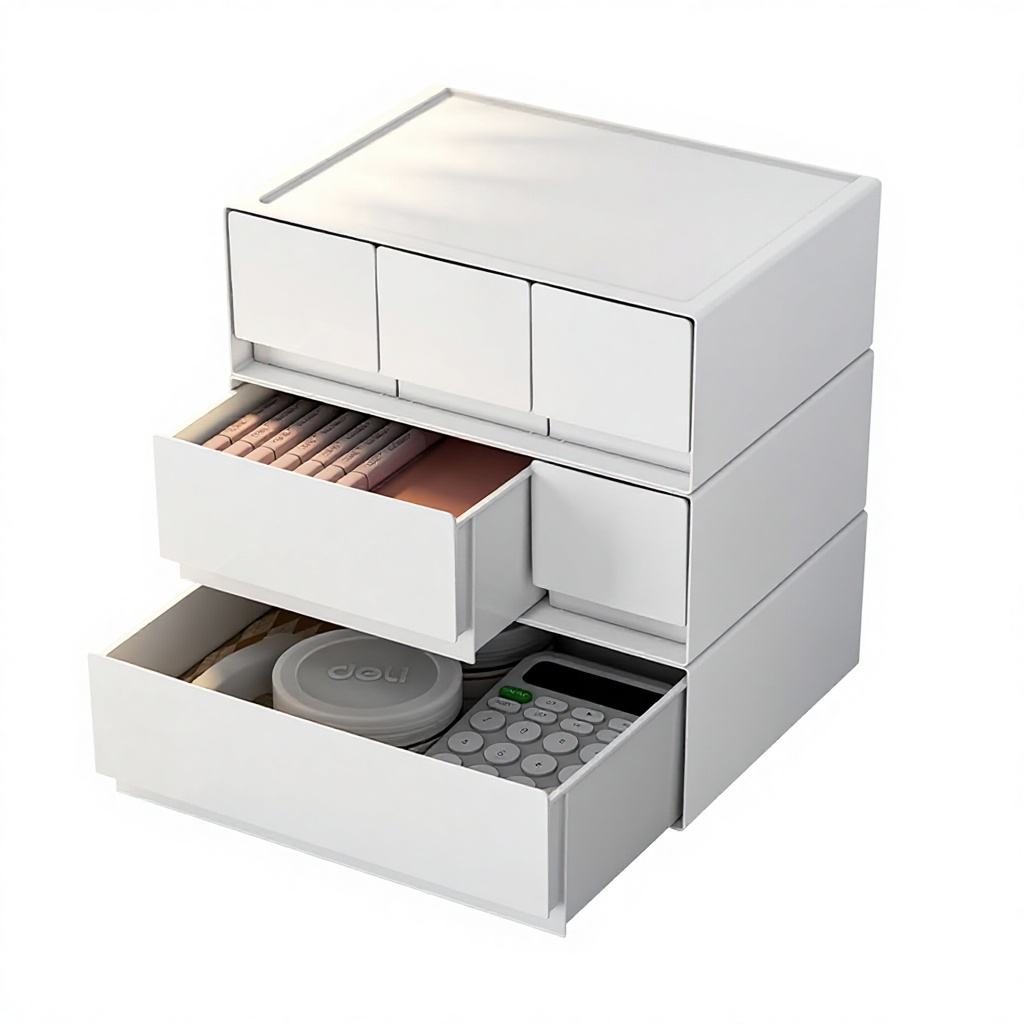 Modular Stackable Cosmetic Drawer Organizer - Rectangular Desktop Storage