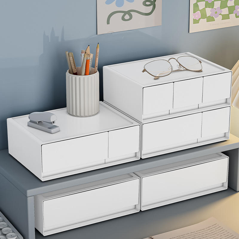 Modular Stackable Cosmetic Drawer Organizer - Rectangular Desktop Storage