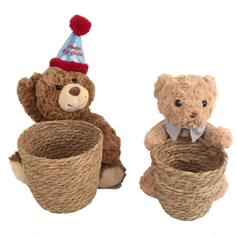 Cute Woven Bear Planter - Hemp Rope Succulent and Cactus Pot