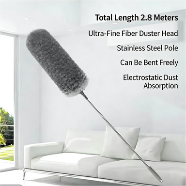 Stainless Steel Long Telescopic Microfiber Duster for Ceiling Fans, 110 in