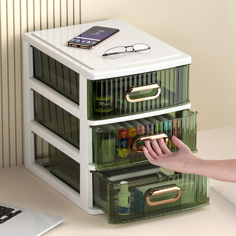4-Layer Injection-Moulded PP Transparent Desktop Organizer, 25 x 34 x 42 cm