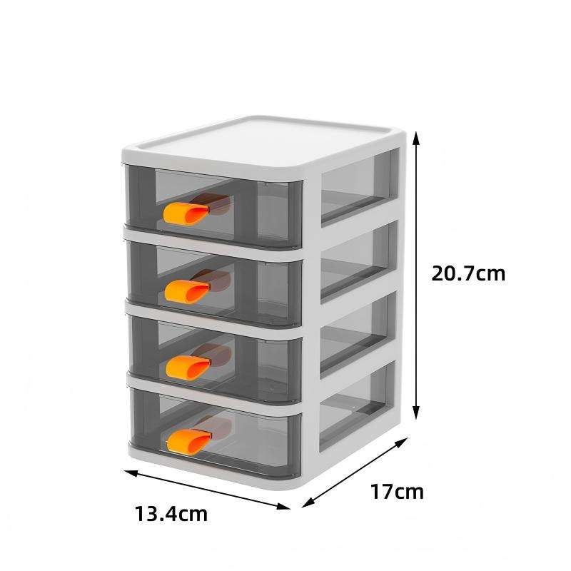 4-Layer Drawer Desktop Organizer, 13.4 x 17 x 20.7 cm - PP, PS and TPE