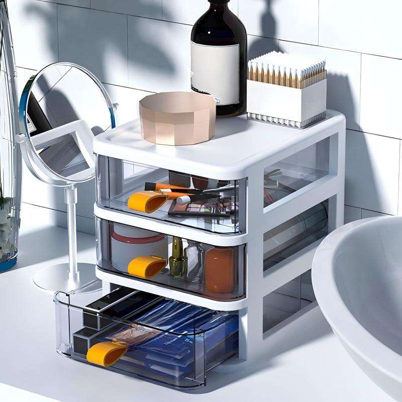 3-Layer Injection PP Rectangular Desktop Organizer, 13.4 x 17 x 15.7 cm