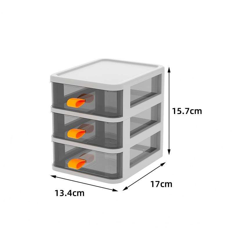 3-Layer Injection PP Rectangular Desktop Organizer, 13.4 x 17 x 15.7 cm