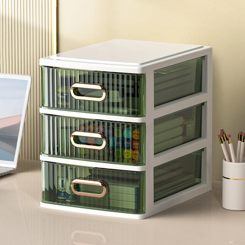 4-Layer Transparent Plastic Desktop Organizer with Dividers, 17 x 24 x 39.5 cm