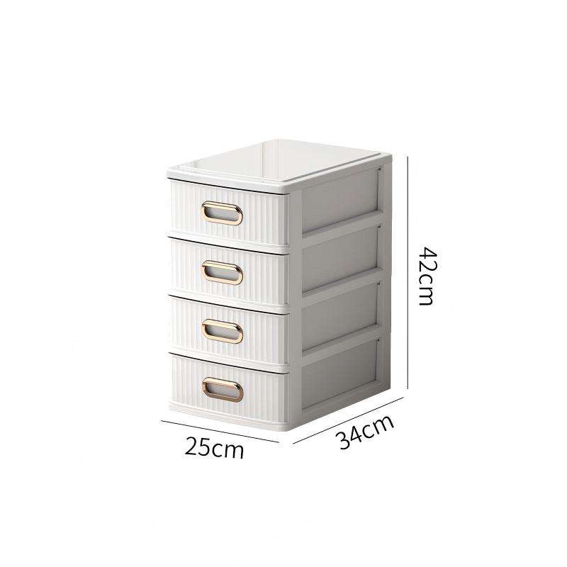 4-Layer Transparent Plastic Desktop Organizer with Dividers, 17 x 24 x 39.5 cm
