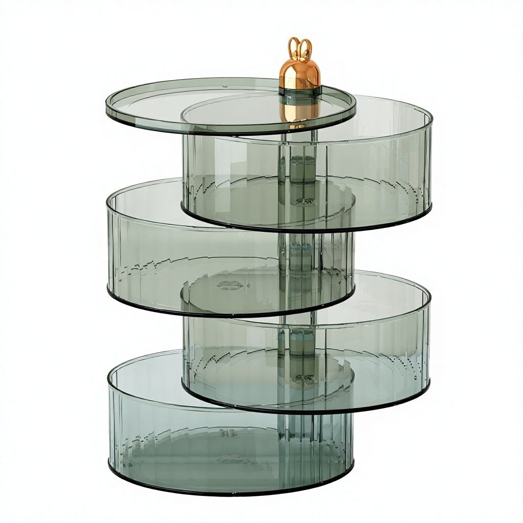 Rotating 4-Layer Cosmetic Storage Box, 18 x 18 x 30.5 cm - High-End Design