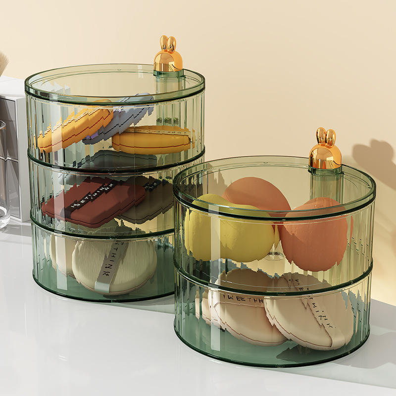 Rotating 4-Layer Cosmetic Storage Box, 18 x 18 x 30.5 cm - High-End Design
