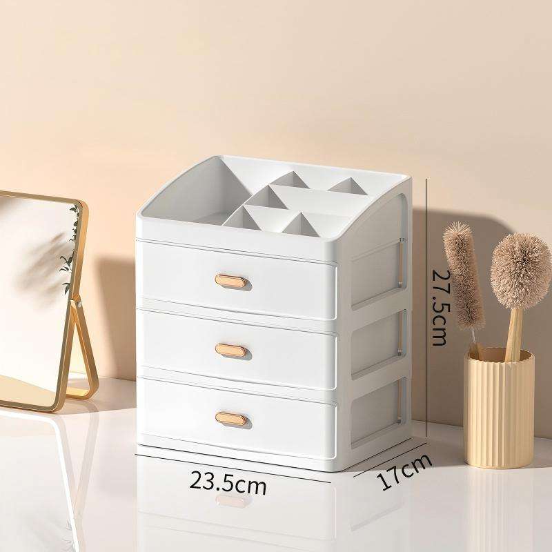 3-Layer Transparent Drawer Desktop Organizer, 23.5 x 17 x 27.5 cm
