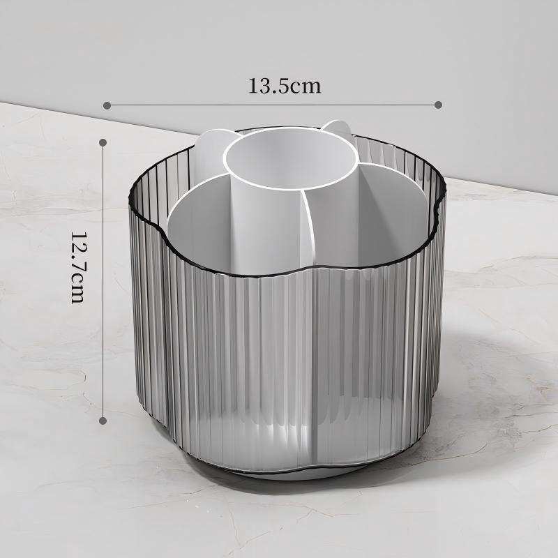 Rotating Flower-Shaped Makeup Brush and Lipstick Organizer, 13.5 x 12.7 x 12.7 cm