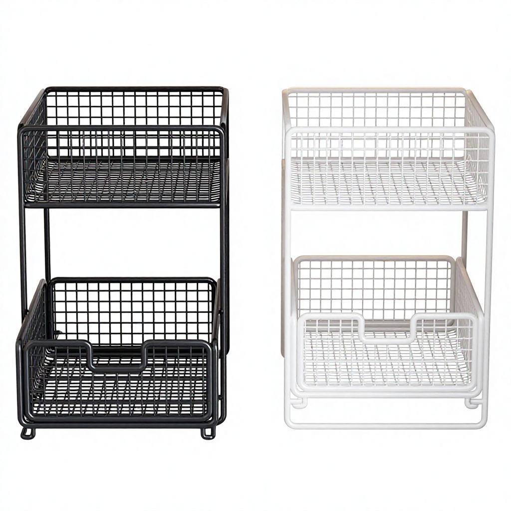 Carbon Steel Under-Sink Storage Rack - Adjustable Telescopic Organizer