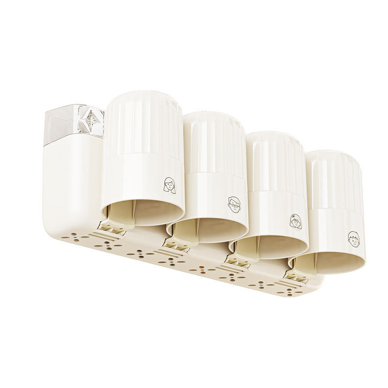 No-Drill Toothbrush Holder Set with Rinsing Cup and Toothpaste Squeezer