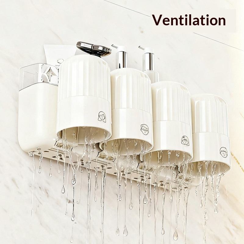 No-Drill Toothbrush Holder Set with Rinsing Cup and Toothpaste Squeezer