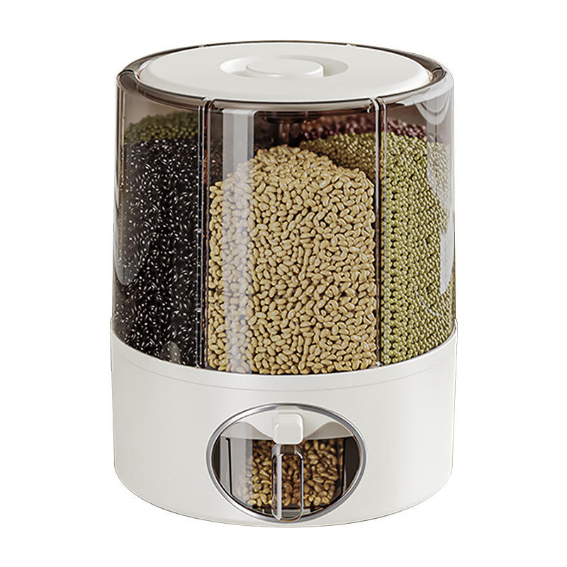 Kitchen Grain Storage Jar with Rotating Rice Dispenser, BPA-Free