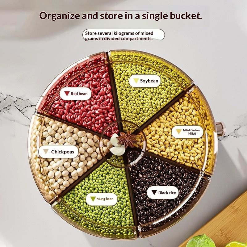Kitchen Grain Storage Jar with Rotating Rice Dispenser, BPA-Free