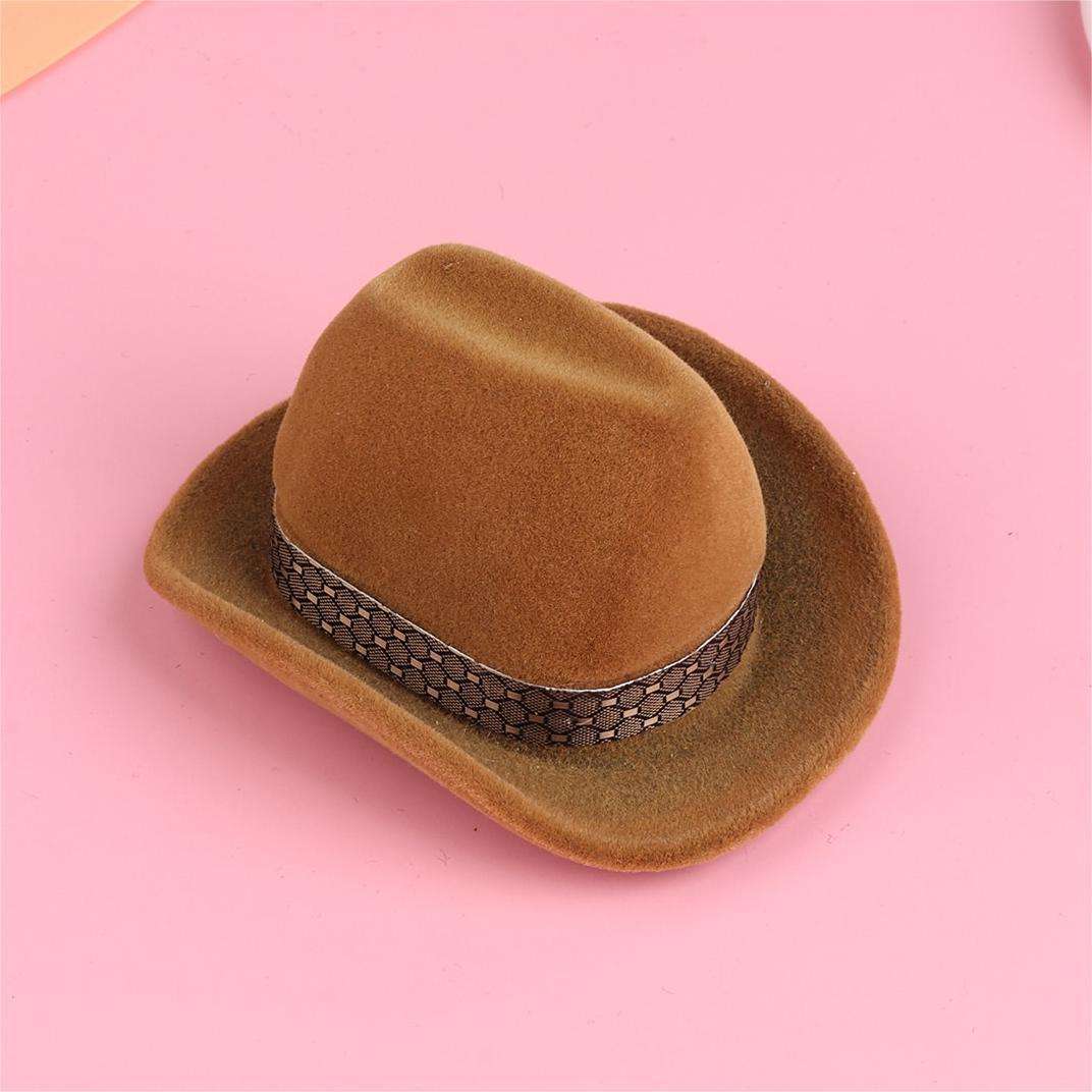 Western Cowboy Hat Jewelry Packaging Box - Flocked Ring and Necklace Case