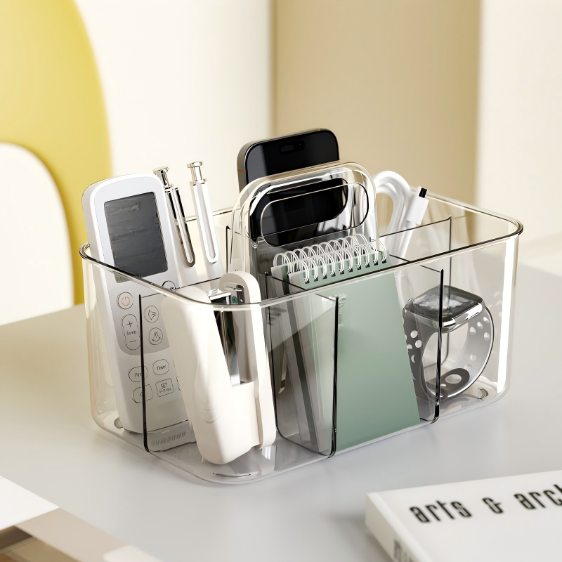 Simple Portable Plastic Storage Box - Multi-Purpose Organizer, 24.5 x 14.8 x 11 cm