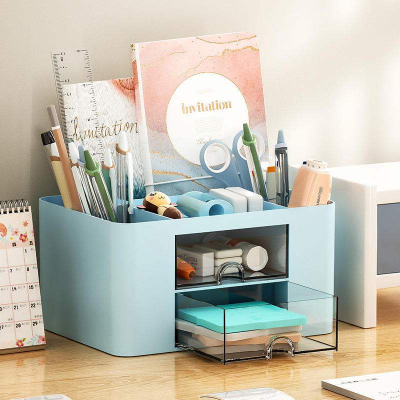 Transparent Plastic Remote Control Holder - Large Capacity Desk Organizer