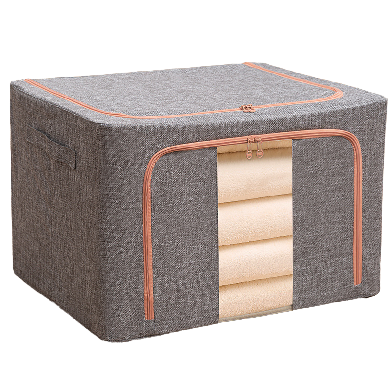 Modern Foldable Cotton-Linen Clothes Storage Box, 100 L - Wardrobe Organizer