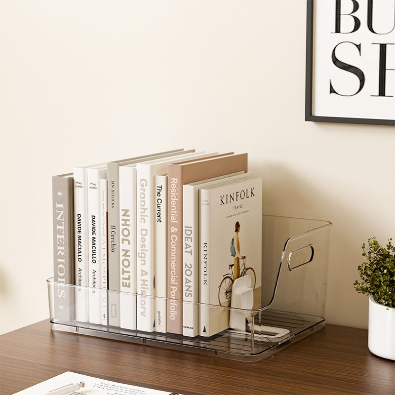 Adjustable Plastic Book Shelf and Student Desk Storage Box, 35 x 25 x 15 cm