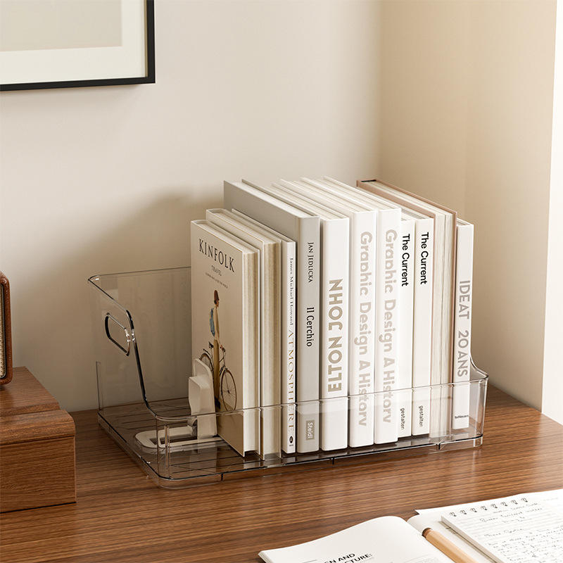 Adjustable Plastic Book Shelf and Student Desk Storage Box, 35 x 25 x 15 cm