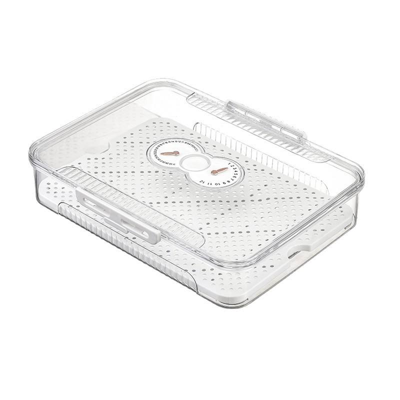 Stackable Transparent PET Fridge Box - Airtight Container for Fruit, Eggs and Spices