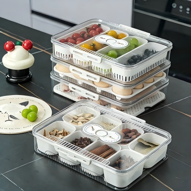 Stackable Transparent PET Fridge Box - Airtight Container for Fruit, Eggs and Spices