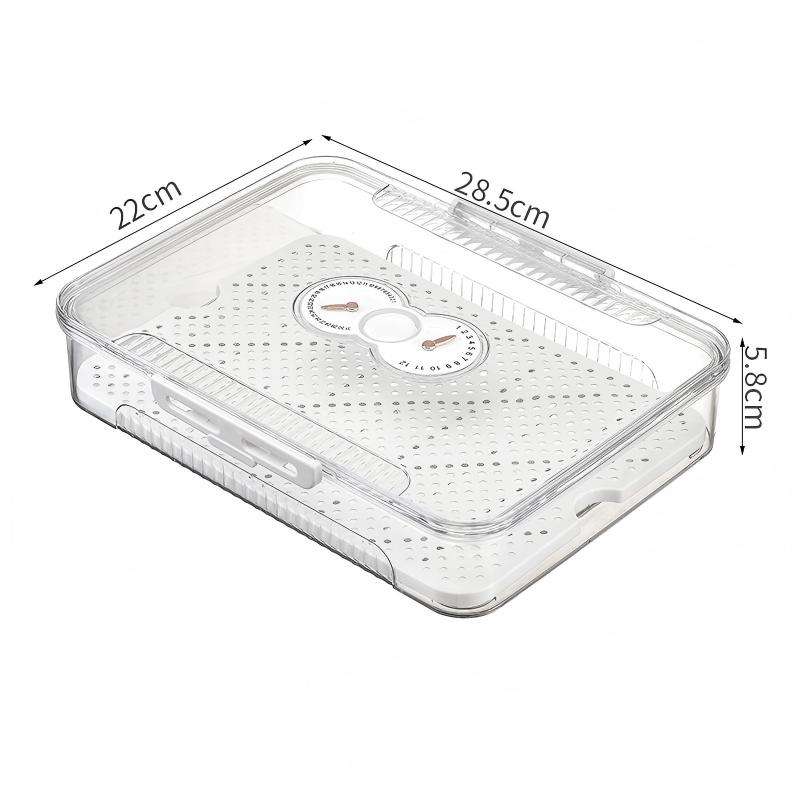 Stackable Transparent PET Fridge Box - Airtight Container for Fruit, Eggs and Spices
