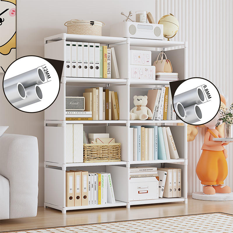 Assembled Foldable H-Shaped Carbon Steel Bookshelf - 5+ Layer Storage Rack