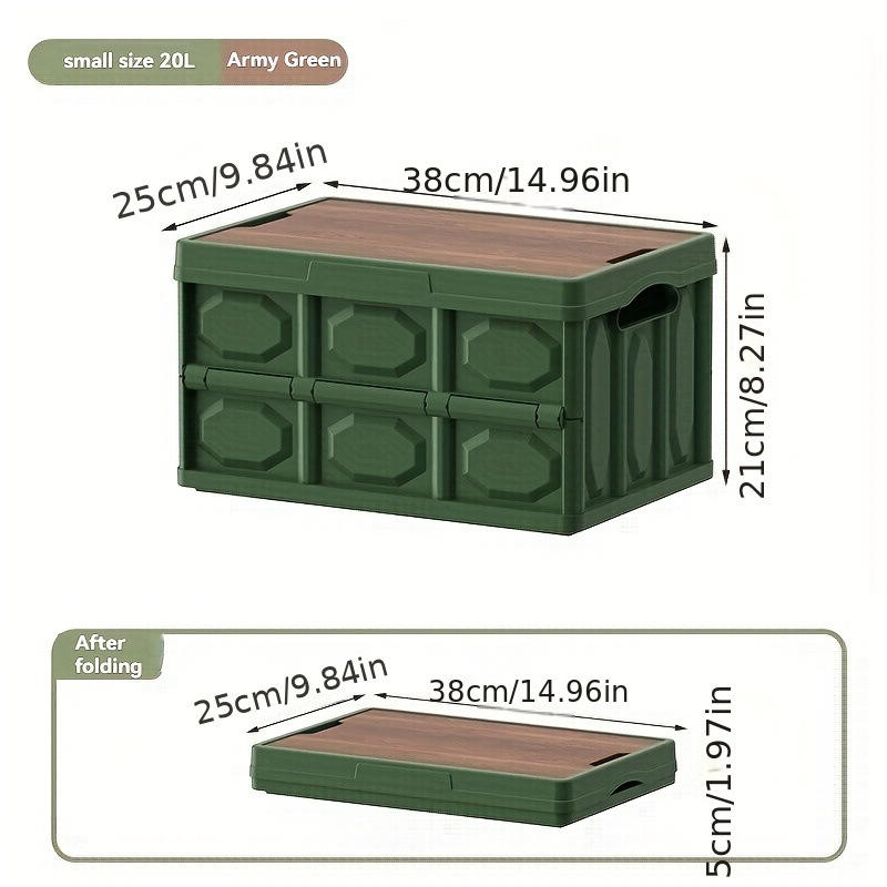 Foldable PP Car Boot Storage Box, 51 x 34 x 29 cm - Camping and Trunk Organizer