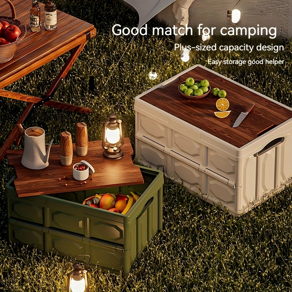 Foldable PP Car Boot Storage Box, 51 x 34 x 29 cm - Camping and Trunk Organizer
