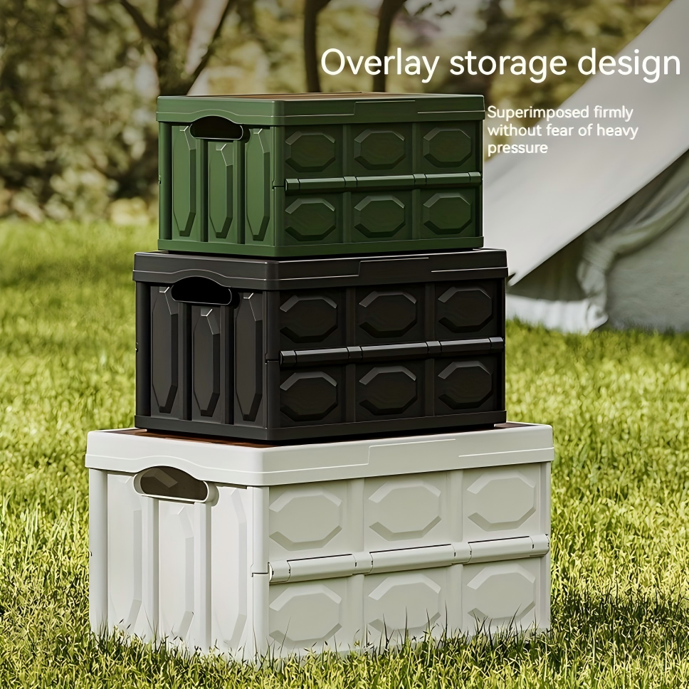 Foldable PP Car Boot Storage Box, 51 x 34 x 29 cm - Camping and Trunk Organizer