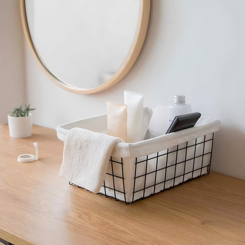 Modern Iron Rectangular Storage Basket - Eco-Friendly Multi-Purpose Organizer